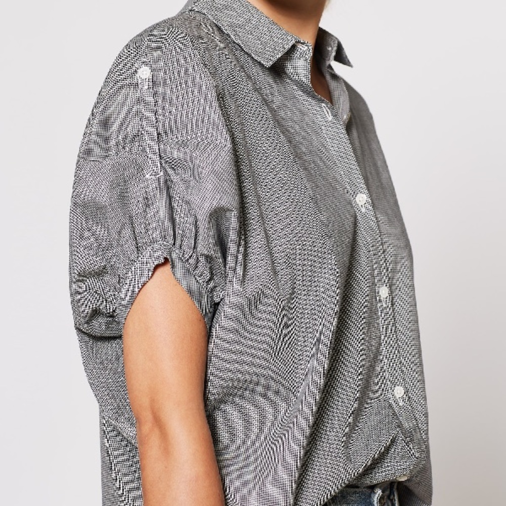 Joie dartherine houndstooth blouse in midnight